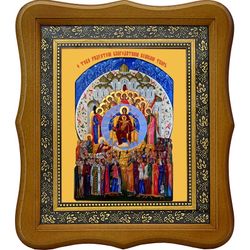 О Тебе радуется. Икона Божьей Матери на холсте.