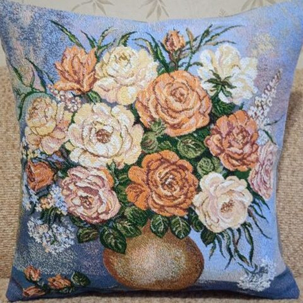 Гобеленовая наволочка "D. АРОМАТНЫЙ БУКЕТ", Россия.
