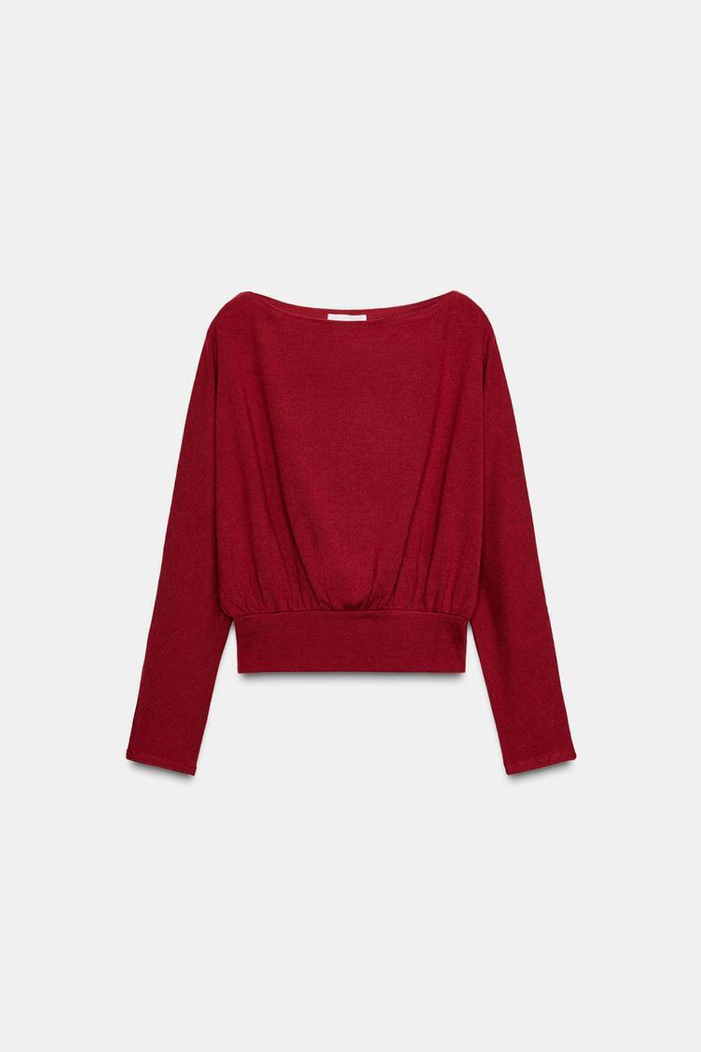 ZARA МЯГКИЙ СВИТЕР С ДЛИННЫМИ РУКАВАМИ, ТЕМНО-РОЗОВЫЙ