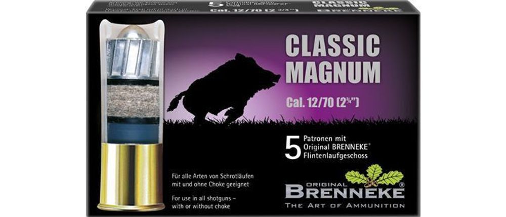 Патрон 12/70 Brenneke Classic Magnum, пуля 31,5 гр, коробка 5 шт.