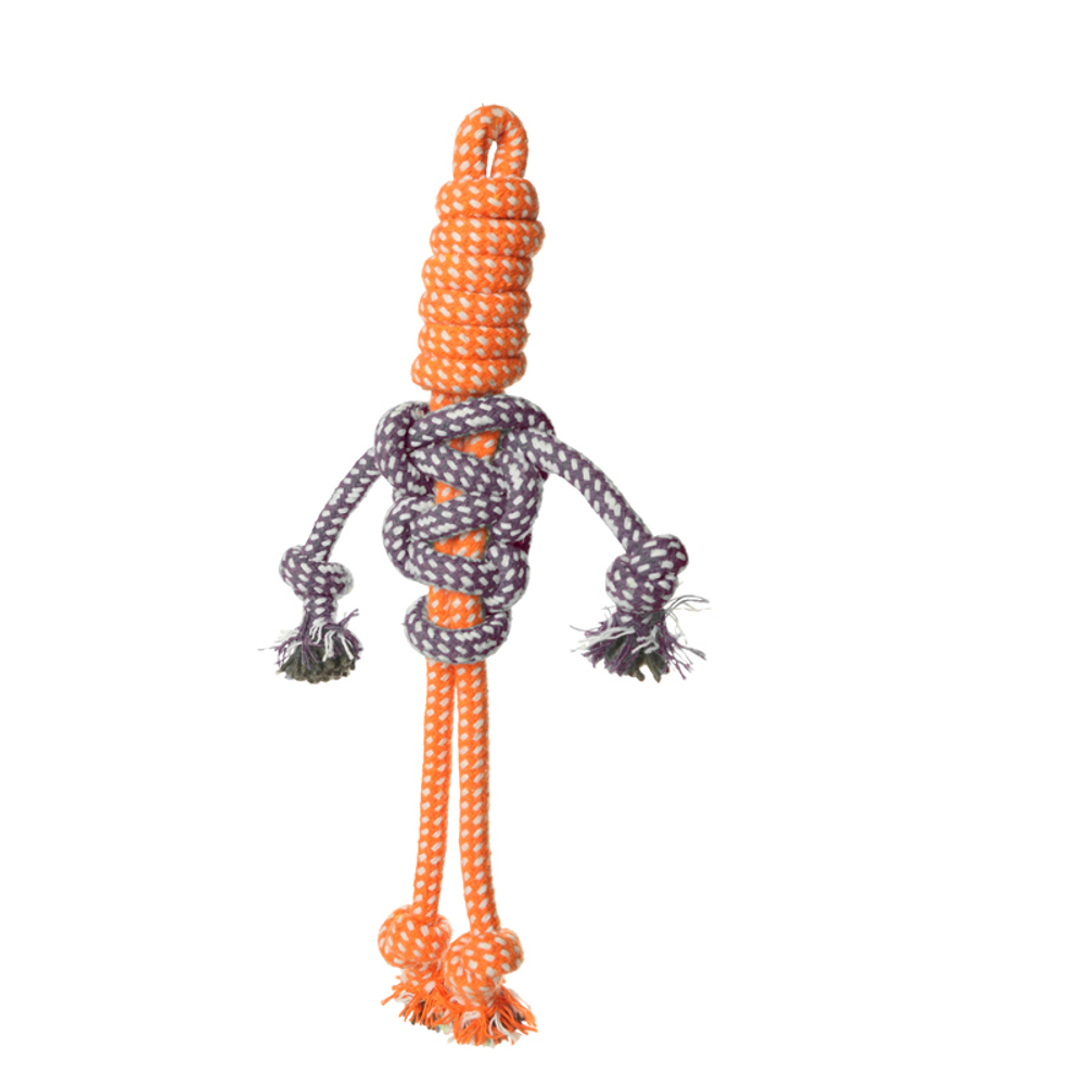 Игрушка для собак "Веревка - пляшущий человечек", оранжевая, 260мм, Triol