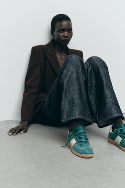 ZARA КРОССОВКИ, ЗЕЛЕНЫЙ