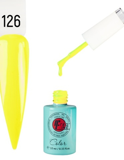 Гель-лак UV тон 126 Флуоресцентный желто-лимонный 10 мл
