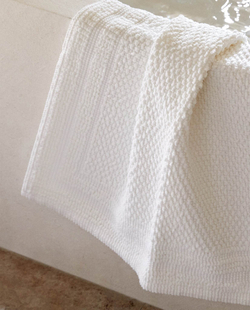 ZARA HOME ХЛОПКОВЫЙ КОВРИК ДЛЯ ВАННОЙ, БЕЛЫЙ