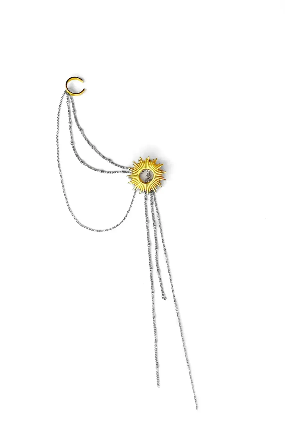 Моносерьга Helios, позолота