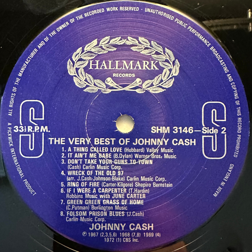 Johnny Cash ‎– The Very Best Of (Англия 1984г.)