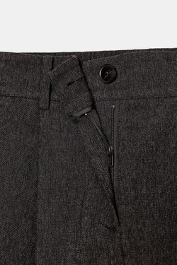 ZARA БРЮКИ С ЗАЩИПАМИ И ЭЛАСТИЧНЫМ ПОЯСОМ СЗАДИ, КОРИЧНЕВЫЙ