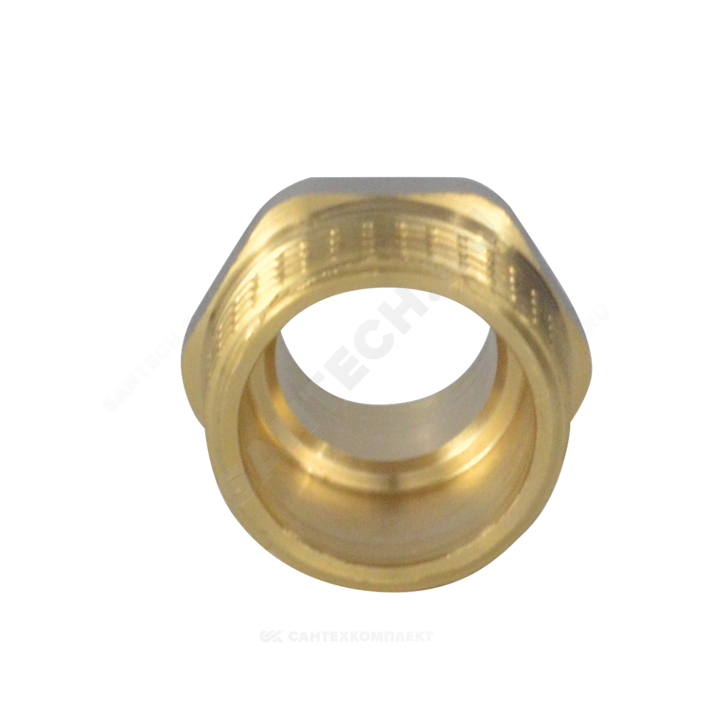 Ниппель латунь никель переходной Ду 40х20 (1 1/2"х3/4") НР 9023 ГОСТ 32585-2013 Aquasfera 9023-09