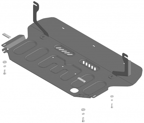 Защита картера Двигателя, КПП. 2 мм, Сталь. для Geely Atlas 2024-н.в. MOTODOR.74207