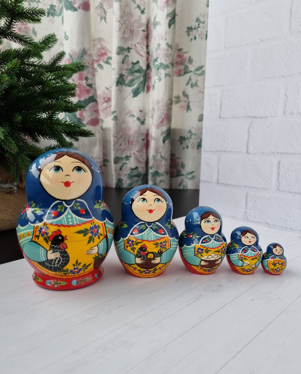 Матрёшка "С курочкой" традиция 5м 15см пузатая