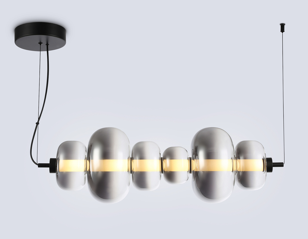 Светильник светодиодный подвесной LH11072 BK/SM черный/дымчатый 36W 3000K 745*230*230