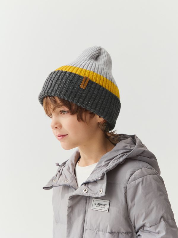 Шапка тыква из смесовой шерсти однослойная Колор блок 