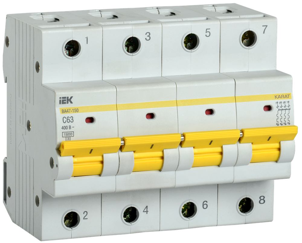 KARAT Автоматический выключатель ВА47-150 4P C 63А 15кА IEK
