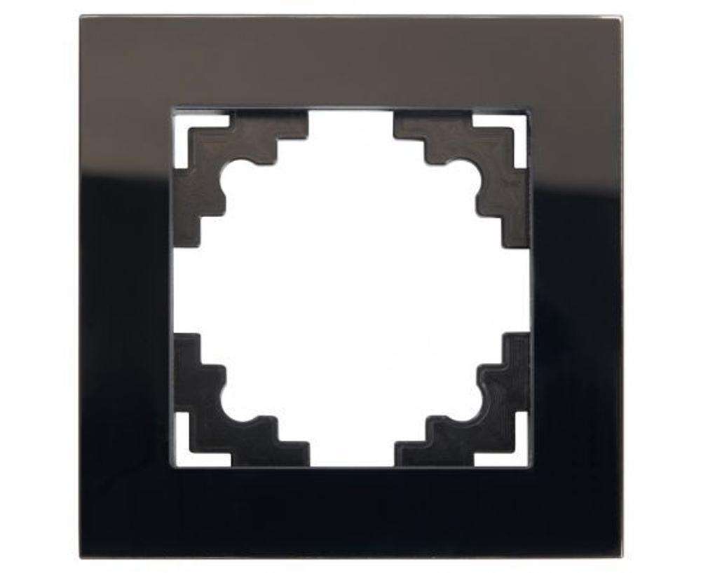 Рамка 1-местная, СТЕКЛО ГЛЯНЕЦ, серия Катрин, GFR00-7001-05, черный, STEKKER 39518