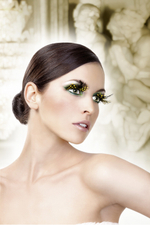 Жёлтые ресницы-перья (Цвет: черный с желтым)