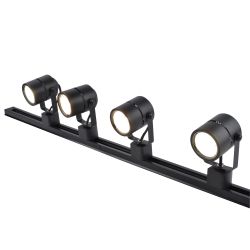 UBL-Q321 GU10-K BLACK SET41 Светильник-прожектор трековый. в составе набора из 4шт. на шинопроводе 1м. с коннектором. Под лампу GU10. Корпус черный. ТМ Volpe