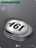 Номерок на дверь квартиры 461, для кабинета, офиса, шильдик 9 х 7 см, брашированная сталь, Айдентика Технолоджи