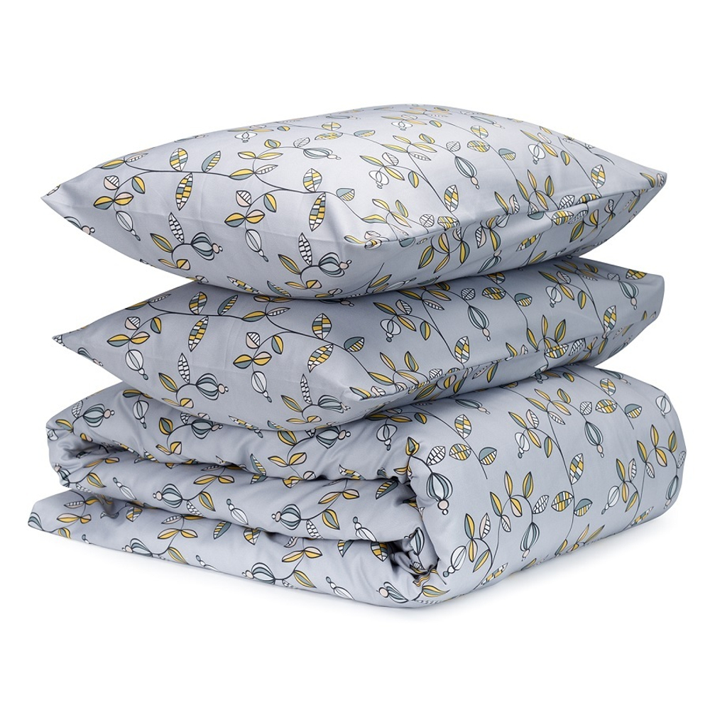 Постельное белье 1.5 спальное Tkano Russian North Ягоды тайги серое