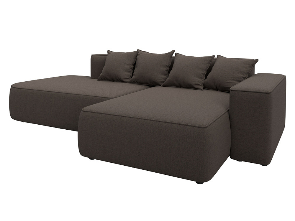 Диван угловой Лига-065 угол правый РОГОЖКА Амур 05 коричневый