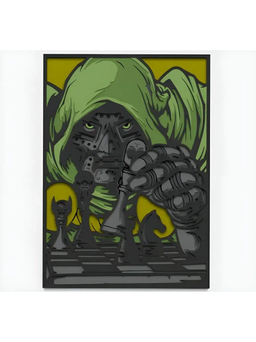 3D Картина по номерам из дерева Доктор Дум, 23x30 см