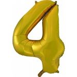 Шар (34"/86 см) Цифра, 4, Золото