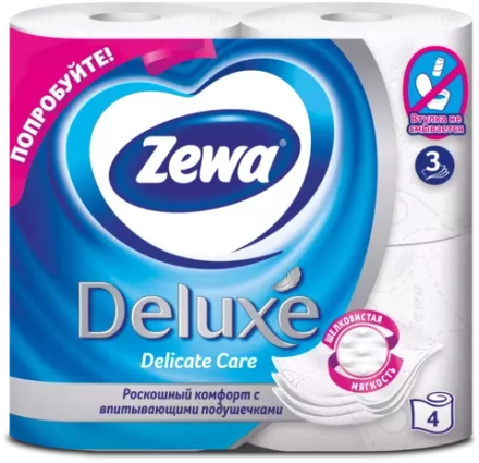 Туалетная бумага Zewa Deluxe трёхслойная 4 рул.