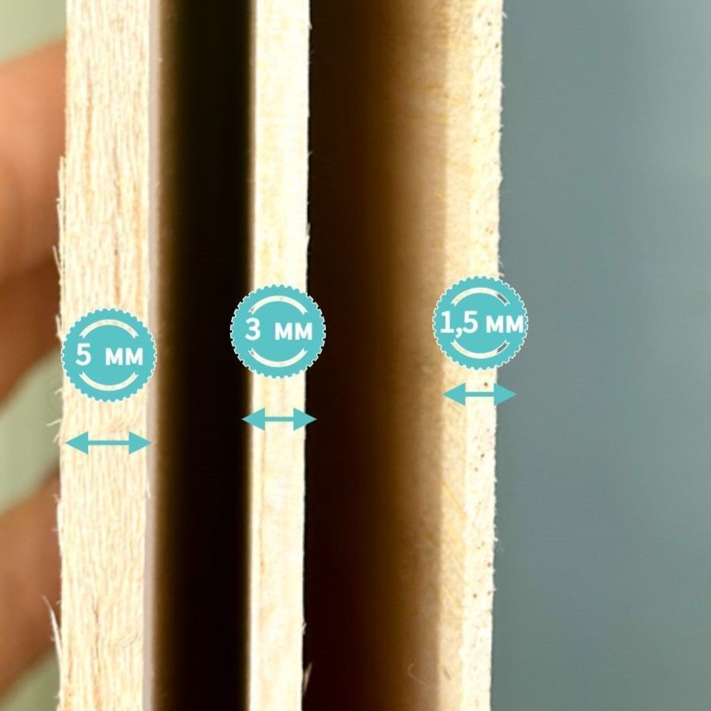 Набор дощечек для моделирования Бальса 20 * 30 см (по 1 штуке толщины 1,5; 3; 5 мм )