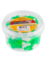 Твистер несъедобный Helios Credo 3,35"/8,5 см White & Green 100шт. (HS-11-016-N)