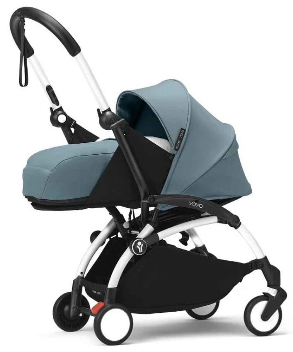 Коляска для новорожденных Stokke YOYO3 Newborn Pack 0+ рама белая White Aqua