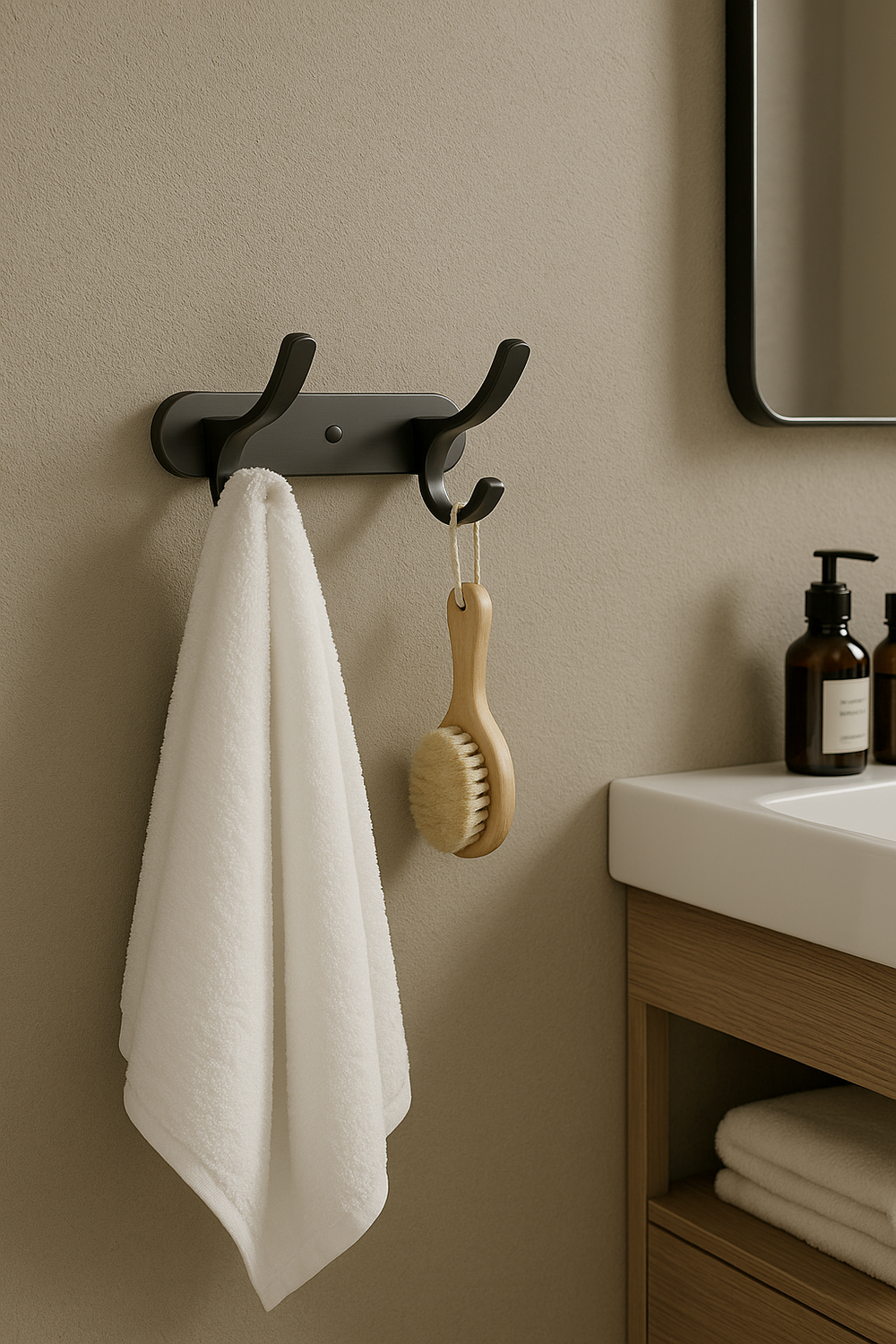 Крючок STWORKI Киркенес S45305GB вороненая сталь, на шурупах