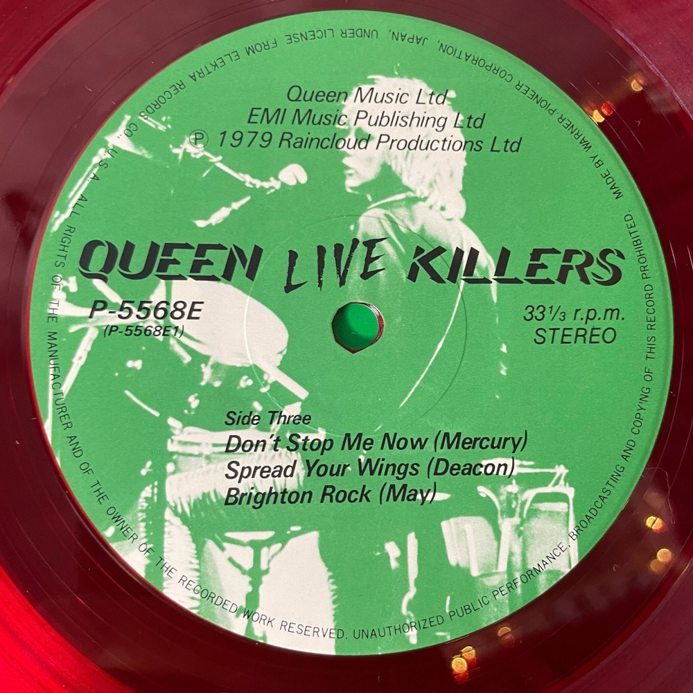 Винтажная виниловая пластинка LP Queen Live Killers (Japan 1979) (Obi) (Red and Green Vinyl)