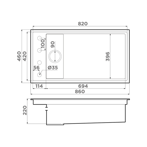 кухонная мойка Omoikiri Kinaru Pro 86-U/I-GB Artceramic/графит