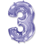 Шар фольгированный Цифра 3 101 см (Сиреневый)