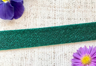 Лента лампасная люрекс трикотаж, ш. 2,5 см, изумруд