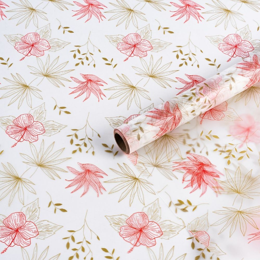 Пленка матовая &quot;Ботаника&quot; Розовая 57см*10м