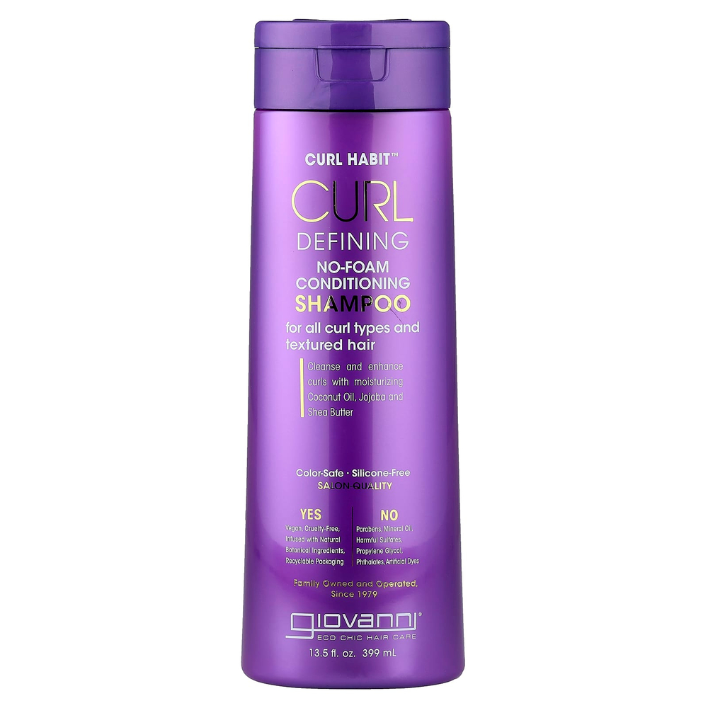 Giovanni, Curl Habit™, шампунь-кондиционер без пены для создания локонов, для всех типов локонов и текстурированных волос, 399 мл (13,5 жидк. унции)