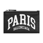 Balenciaga Grained Calfskin Coin Purse, Card Holder Large Men"s Black