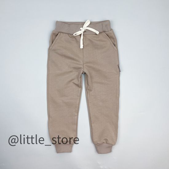 Брюки из футера "One love" Капучино