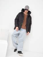 Куртка черная мужская зимняя с капюшоном мембрана