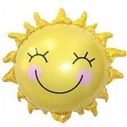 Шар (65*65 см) Фигура Солнце, 1 шт. В043/В044