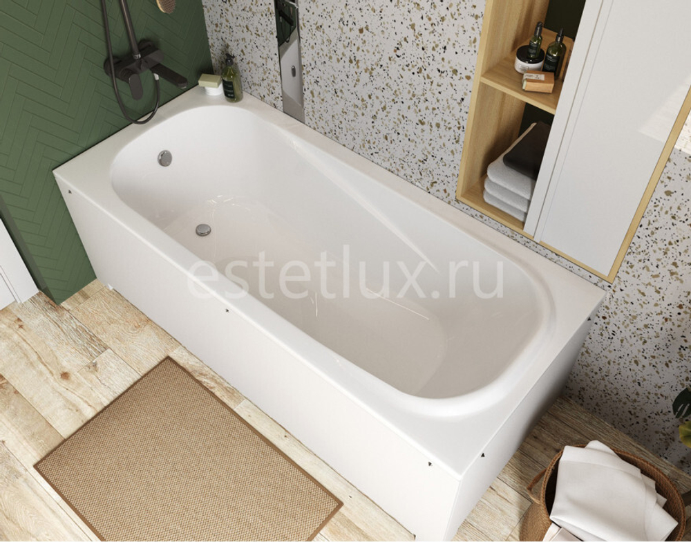 Ванна из литьевого мрамора Эстет Альфа 180х80 белая, ФР-00001311