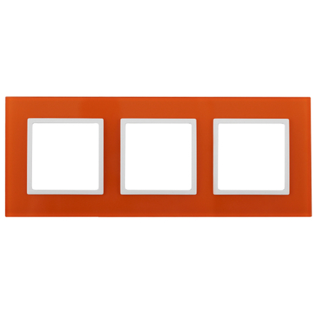 14-5103-22 ЭРА Рамка на 3 поста, стекло, Эра Elegance, оранжевый+бел