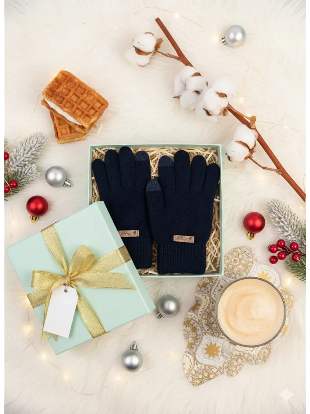 Перчатки тёплые сенсорные для смартфона зимние вязаные