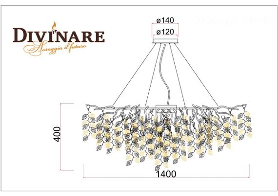 Подвесная люстра Divinare Salice 3136/01 SP-15