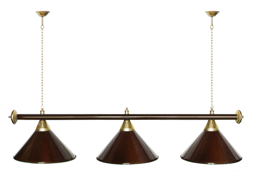 Лампа STARTBILLIARDS 3 пл. (плафоны зеленые,штанга зеленая,фурнитура золото)