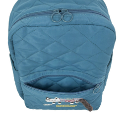 Стеганный рюкзак с кошкой "MATILDASan", синий, 25-8694-3, KUSUGURU