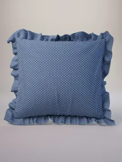 Декоративная наволочка с рюшами, оборками "Небо" 70х70 см, 1 шт, без молнии