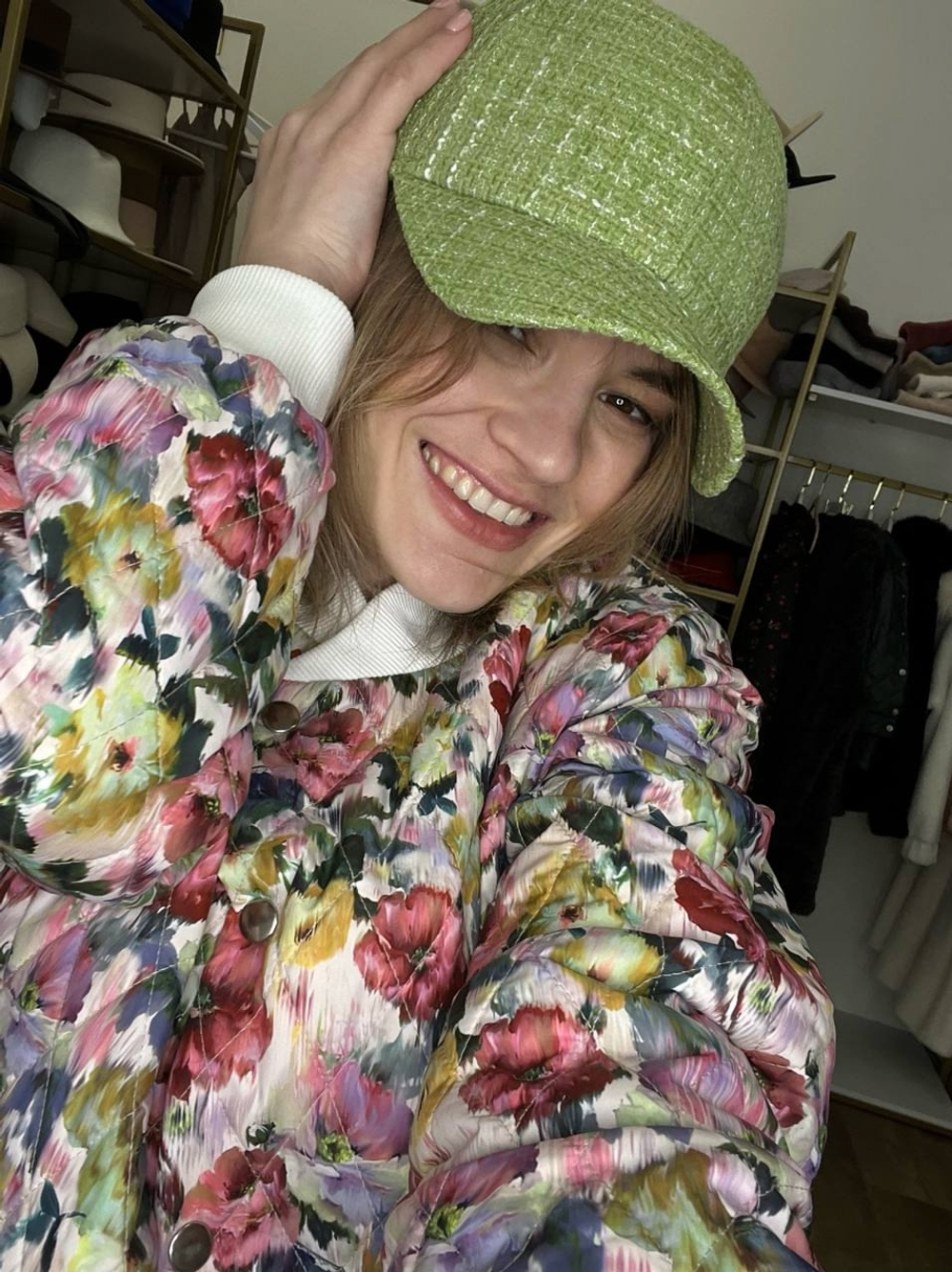 Бейсболка твид лайм