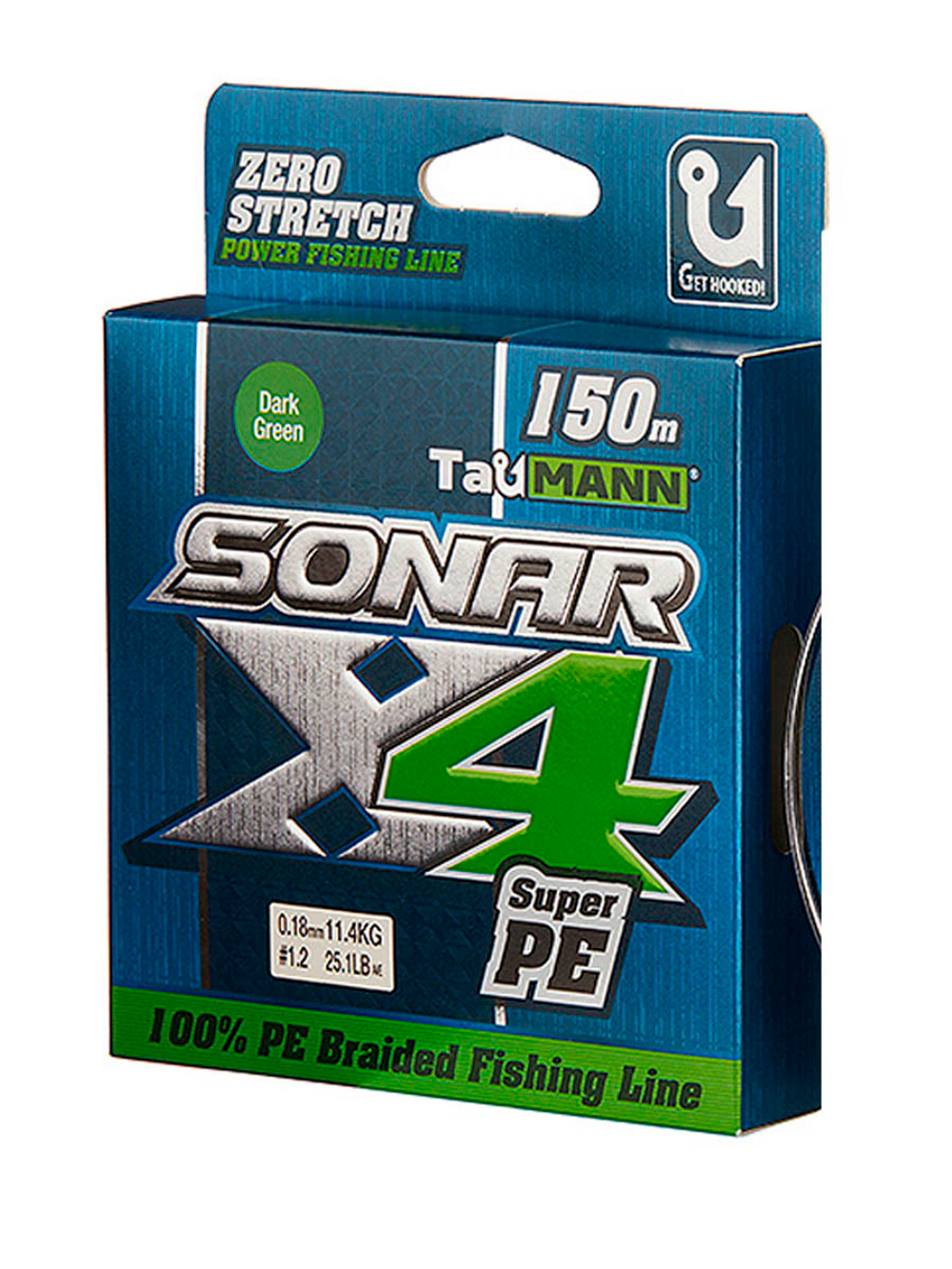 Плетеный шнур для рыбалки TauMANN Sonar PE X4 150m #1.2 (0.18mm) Yellow