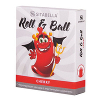 Стимулирующий презерватив-насадка Sitabella Roll & Ball Cherry 1425